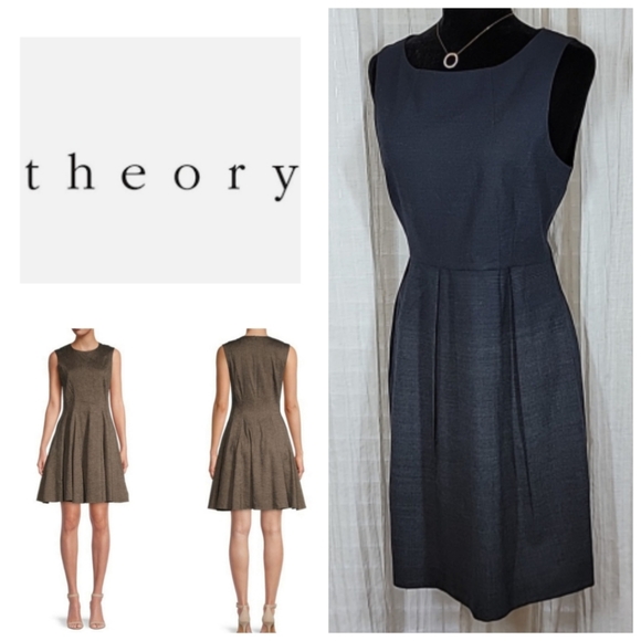 Theory Dresses & Skirts - Theory Gray Wool Sleeveless A-Line Dress
